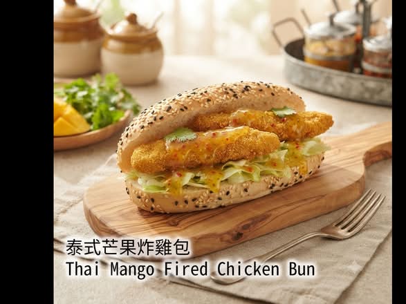 泰式芒果炸雞包 Thai Mango Fired Chicken Bun